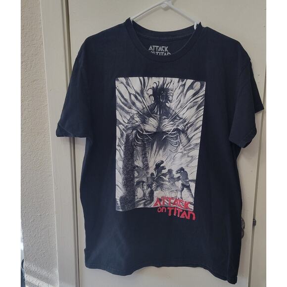 Attack On Titan Eren Rib Cage Anime Black Short Sleeve T-Shirt Men's Large - Picture 1 of 6